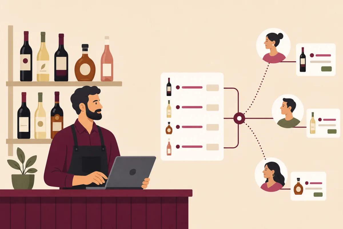 Independent merchant sharing bottle offers with online shoppers